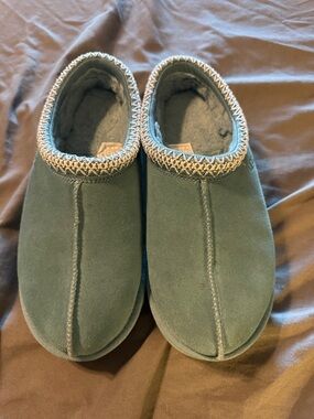 UGG Teal Suede Cozy Lined Slippers